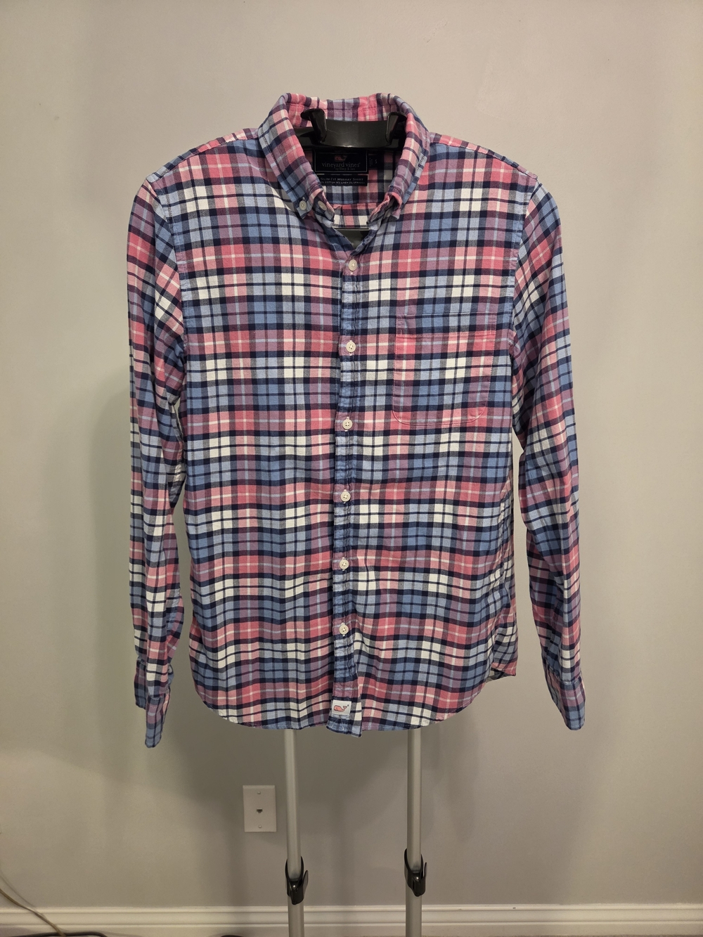 Vineyard Vines Pink & Blue Plaid Button-Down Shirt